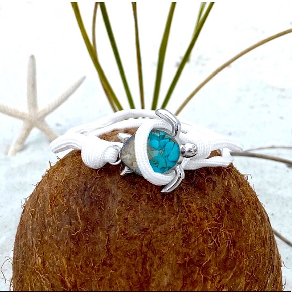 1 LEFT! 🏝 TURQUOISE SAND SEA TURTLE ROPE BRACELET - Picture 3 of 5